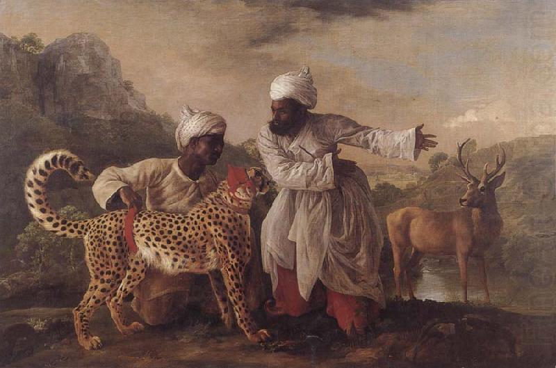 George Stubbs Cheetah and Stag with Two Indians china oil painting image